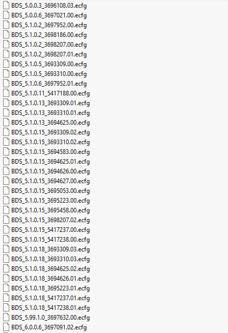 BDS ecfg files